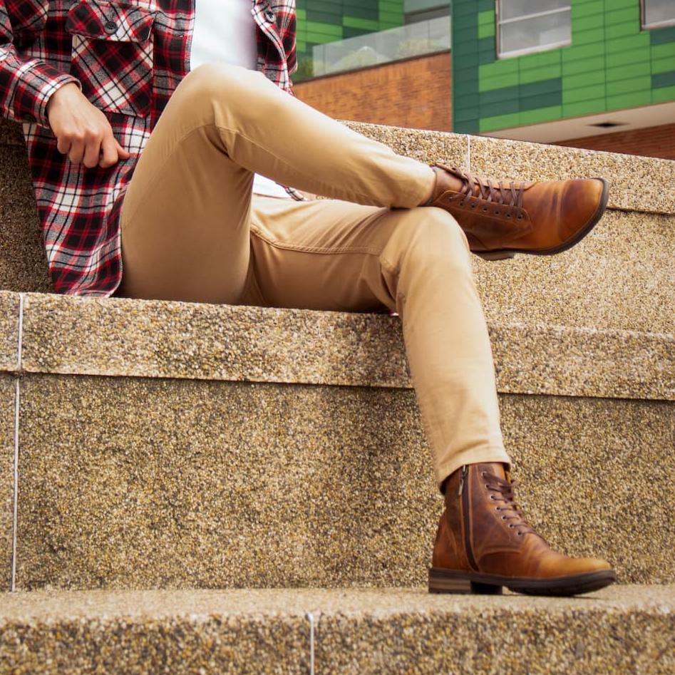 Botas elegantes en cuero para hombre