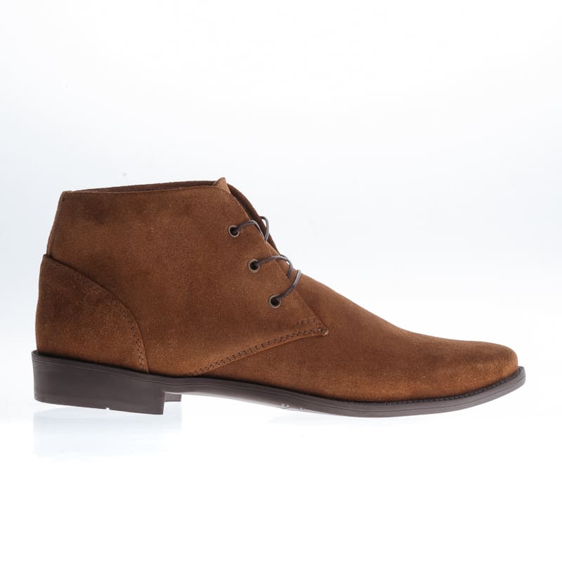 Botas Chukka café para hombre, con cordones resistentes y en cuero